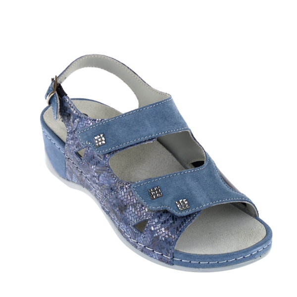 Сандалии Mubb женские 766-24-8 синие джинсовые.