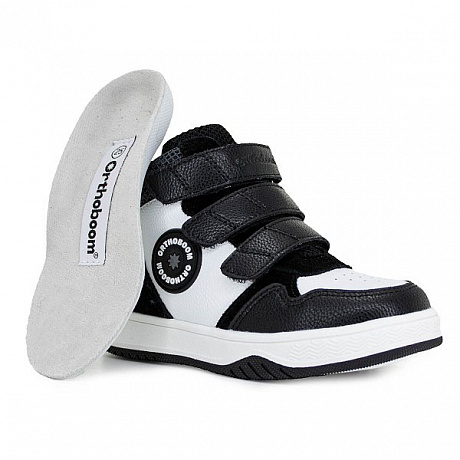 Ботинки ортопедические Ортобум утепленнные для мальчиков 80123-01 черно-белая симфония. Изображение 3 из 6